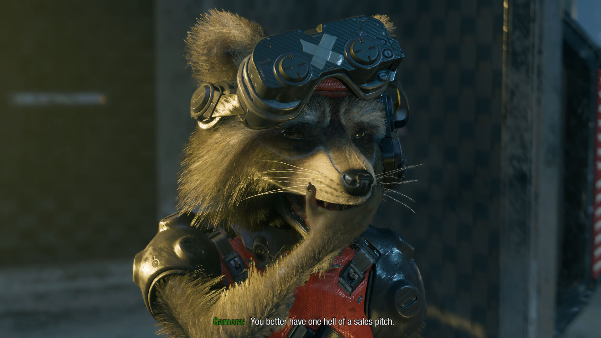 Guardians of the Galaxy Gallery Preview. Rocket Raccoon thinking